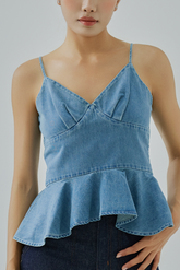 Hazel Fit And Flare Denim Top